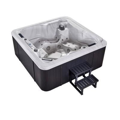 Indoor bathtub whirlpool round spa hot tub with LED lights with low price