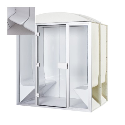 acrylic material steam room and bench for white color from vigor